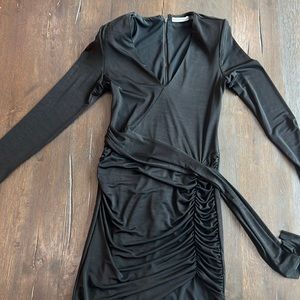 Alice + Olivia black dress- has shoulder pads- Size 6